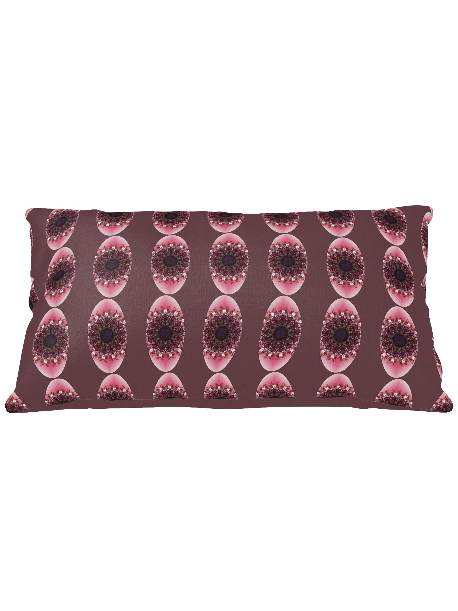Emberlace Oval – Maroon & Pink Mandala Accent Pillow product image (2)