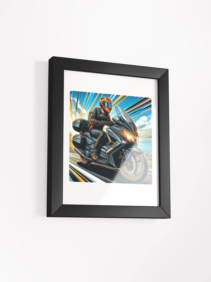 Ride On - Framed Matte Motorcycle Poster | automatic motorbike biker on the way AI work product image (30)