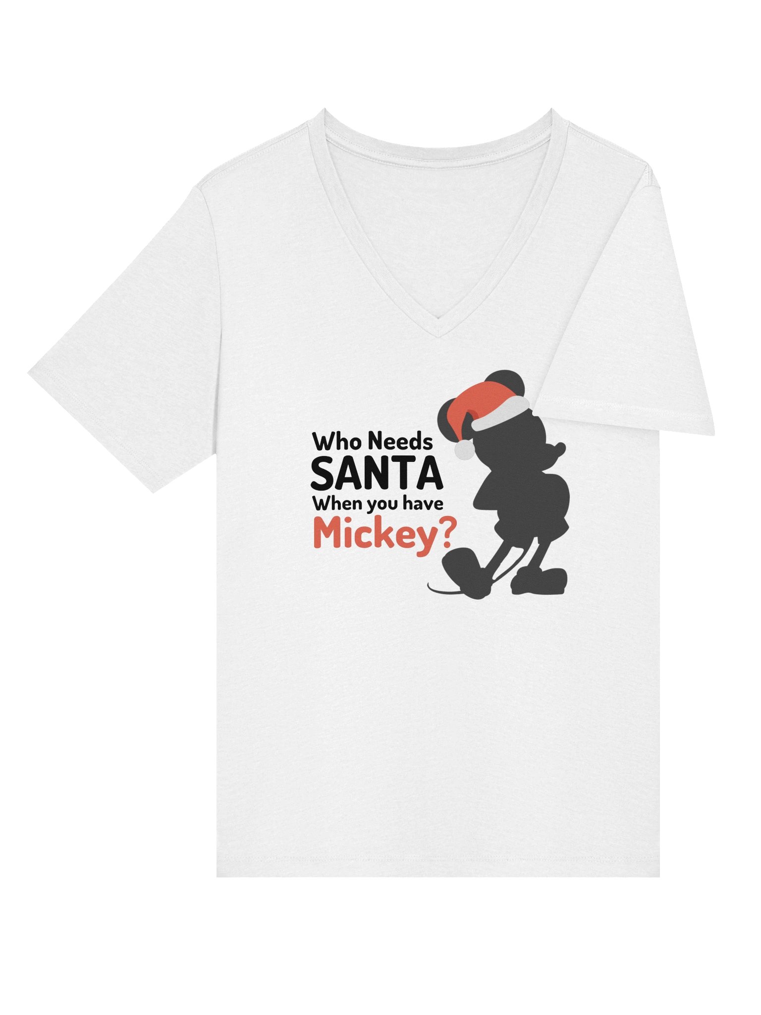 White Disney Who Needs Santa Womens V-Neck Tee product image (4)