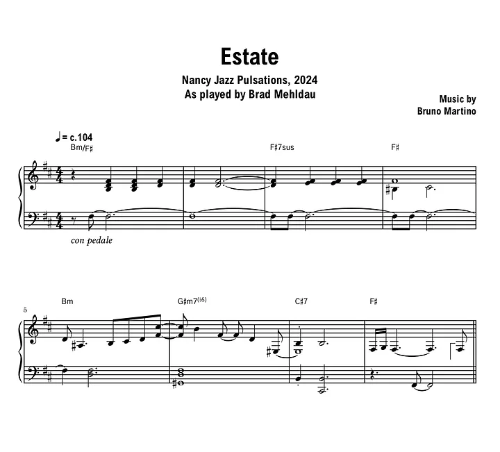 Brad Mehldau - Estate - Sheet music (PDF) product image (1)
