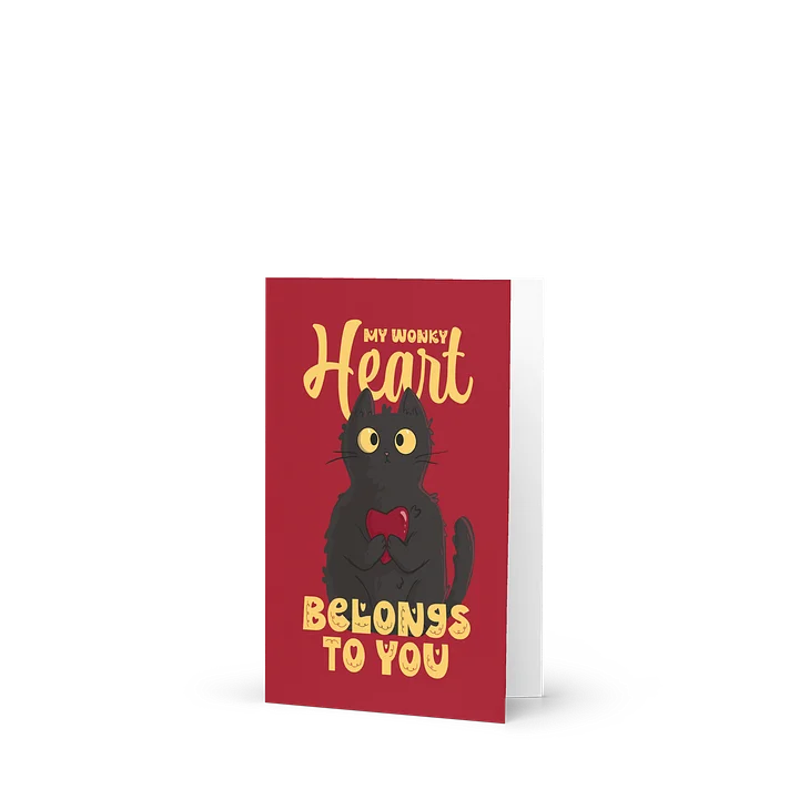 Wonky Heart Romantic Cat Card product image (2)