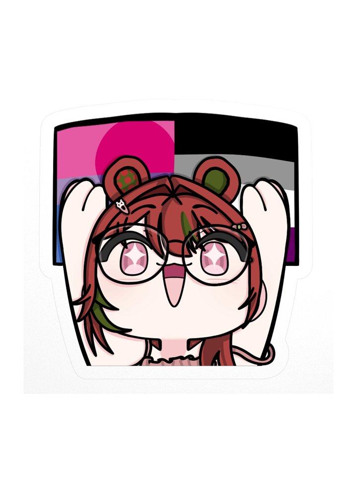 CherryBear Biromantic Asexual Flag Pride Sticker product image (1)