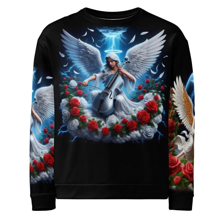 Angels making Music with a Cello - All-Over Unisex Sweatshirt #4 product image (1)