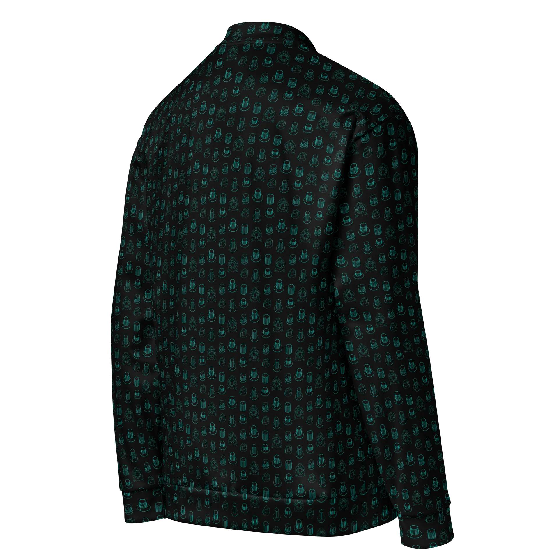 Seven Icons of Synthesis Bomber Jacket - (7 Synth Legends) TURQUOISE product image (4)