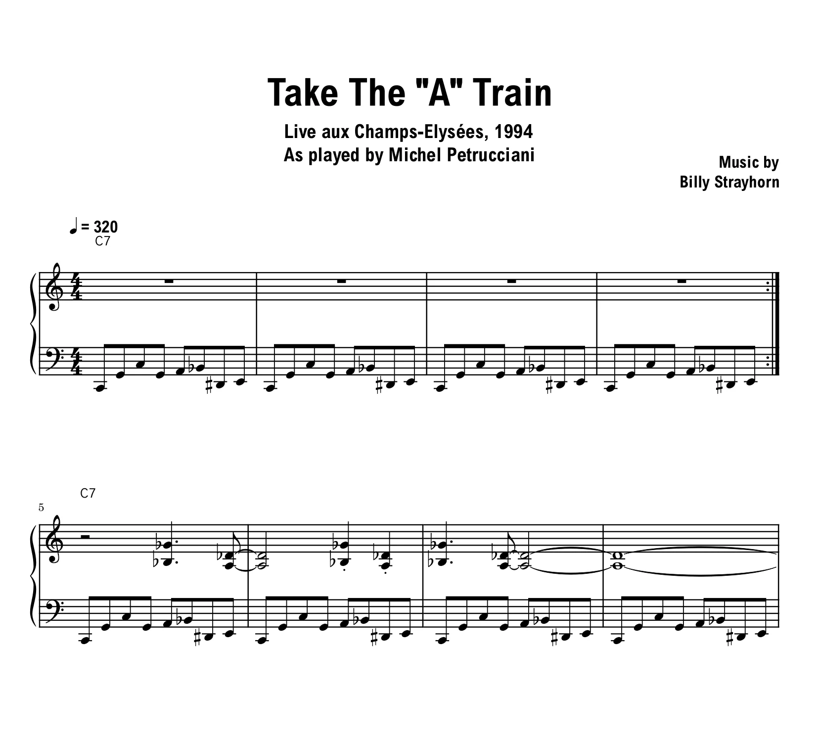 Michel Petrucciani - Take The A Train (Champs-Elysées) - Sheet music (PDF) product image (1)