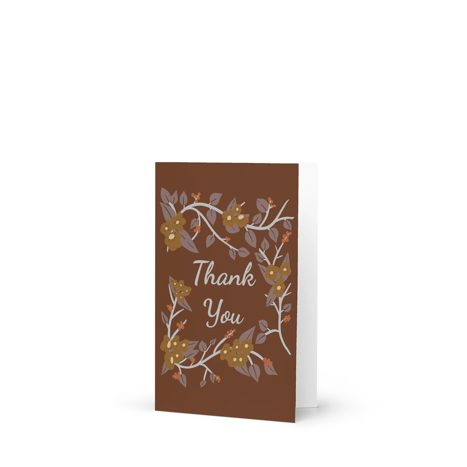 Thank You Botanical Garland | Bronze & Taupe on Dark Terracotta Brown product image (1)