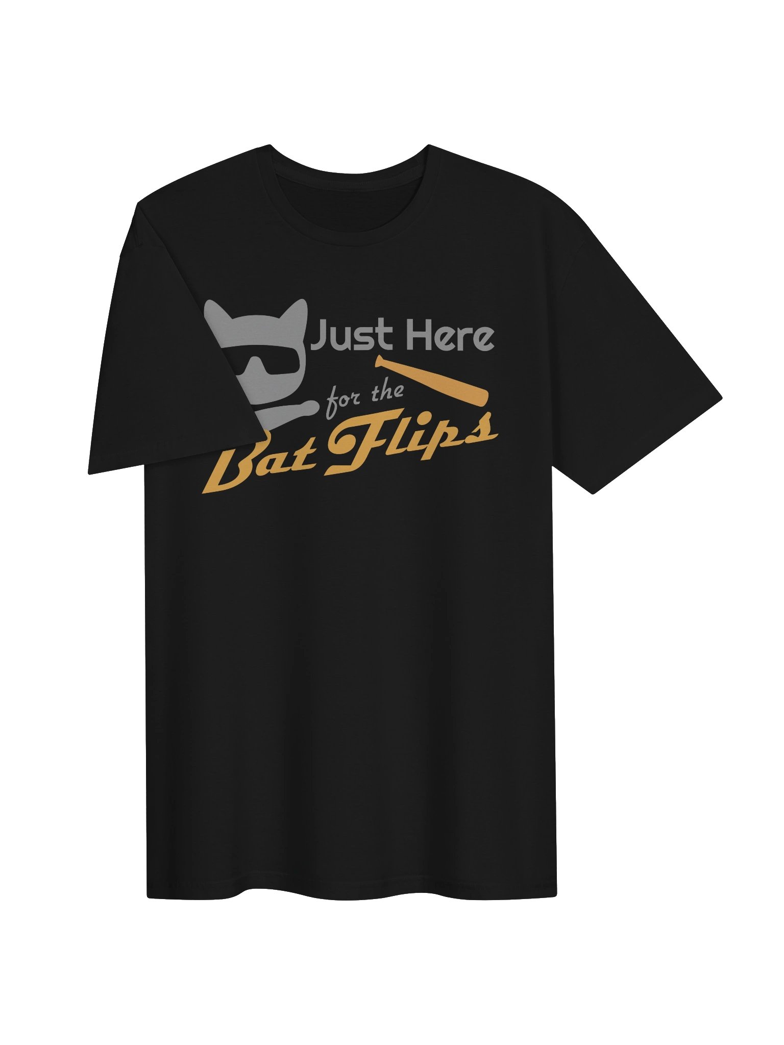 Baseball Cat (Just Here for The Bat Flips) - Unisex Adult Super Soft Lightweight T-shirt product image (2)