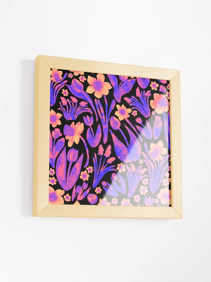 Spring Garden, Pink, Purple, Orange & Blues on Black | Square Print | by Monique Faella Designs™ | Framed Coastal Wall Art | Museum-Quality Print product image (21)