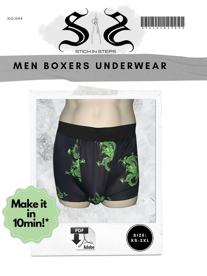 15 min Ultimate Men’s Boxer Shorts - Sewing Pattern product image (1)