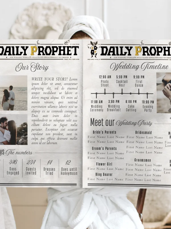 Magical Wedding Newspaper 100% Customizable Template Bundle product image (3)