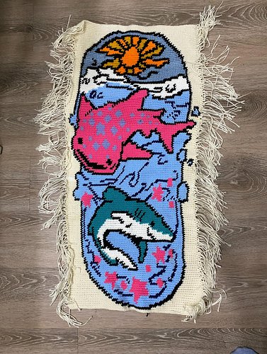 Woahhhh a crochet post?!?!

I made a wall tapestry for my best friend’s birthday! I love youuuuu @jesswiththerizzim