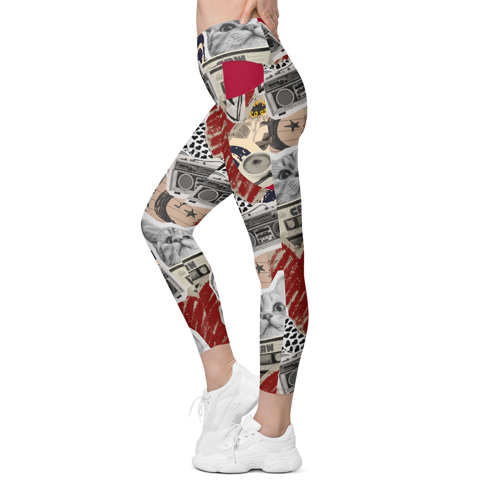 Favorite Things Nostalgic Collage Yoga Pants with Cat product image (3)