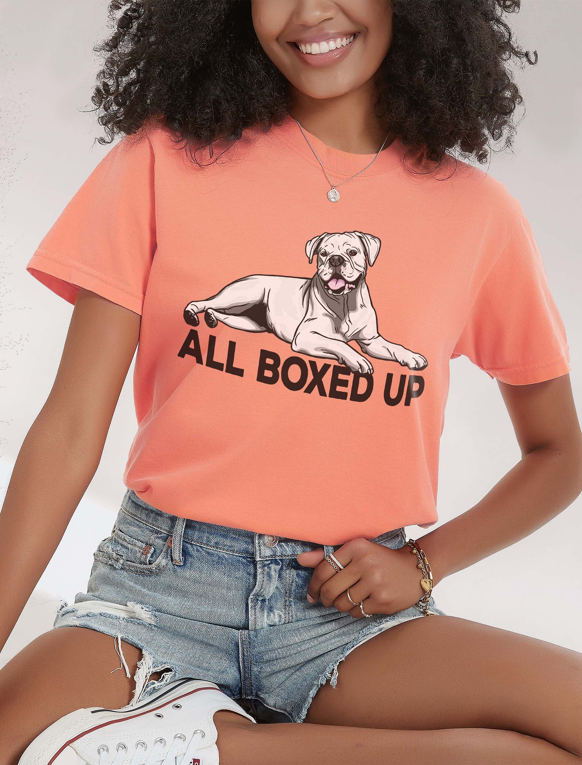All Boxed Up T-Shirt of a Boxer (White) | Funny T-Shirt for Boxer Dog Paw-rents product image (2)