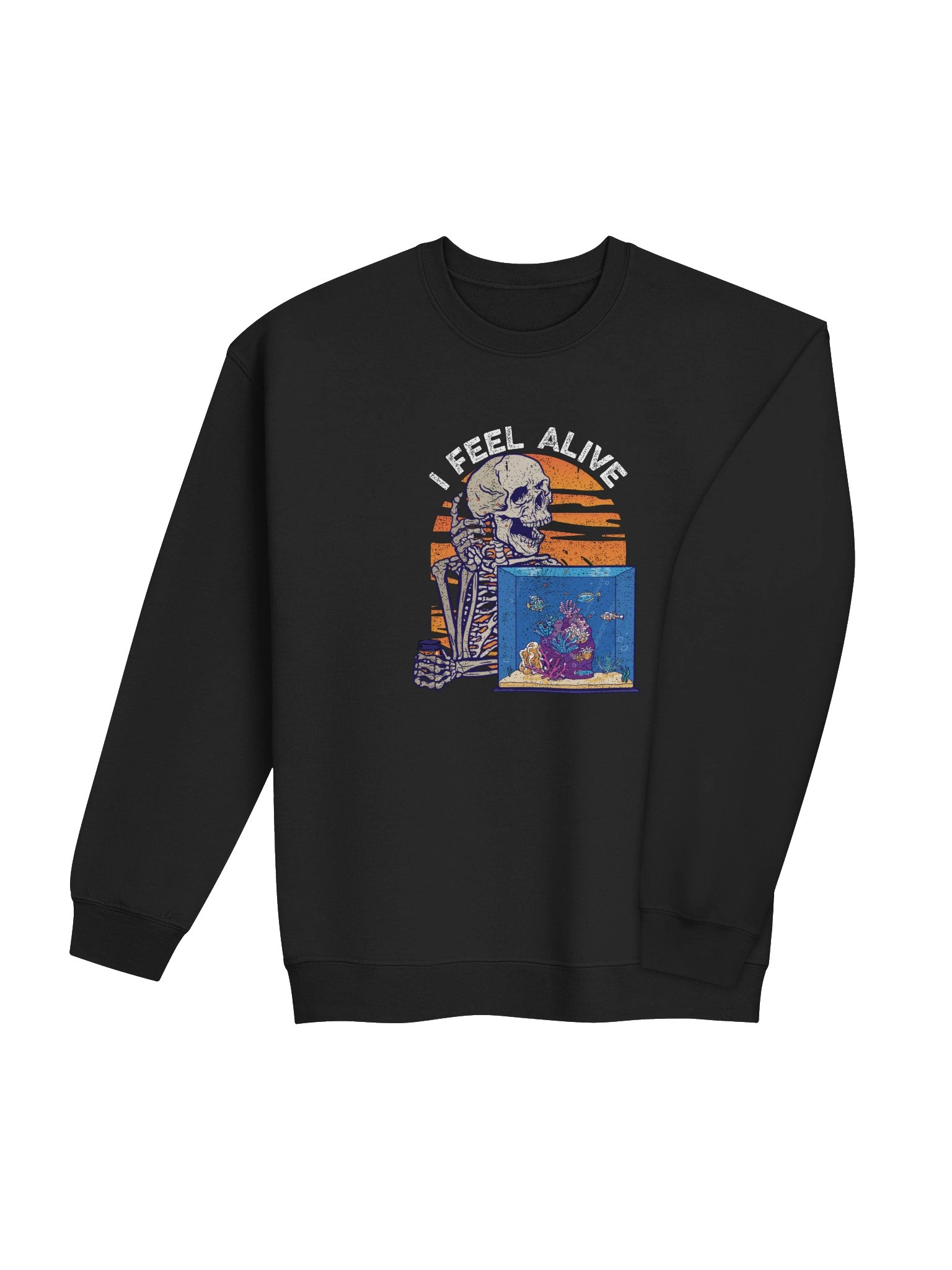 I Feel Alive Reef Tank Sweatshirt – Saltwater Aquarium Skeleton Graphic Sweatshirt for Reef Hobbyists product image (25)