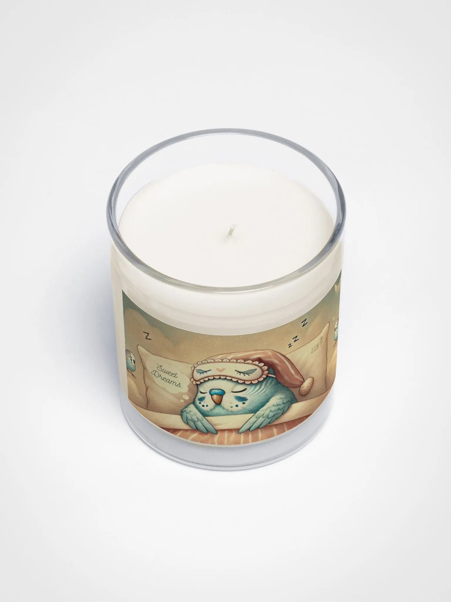 Sweet Dreams Parakeet – Soy Wax Candle in Clear Glass Jar 3 product image (3)
