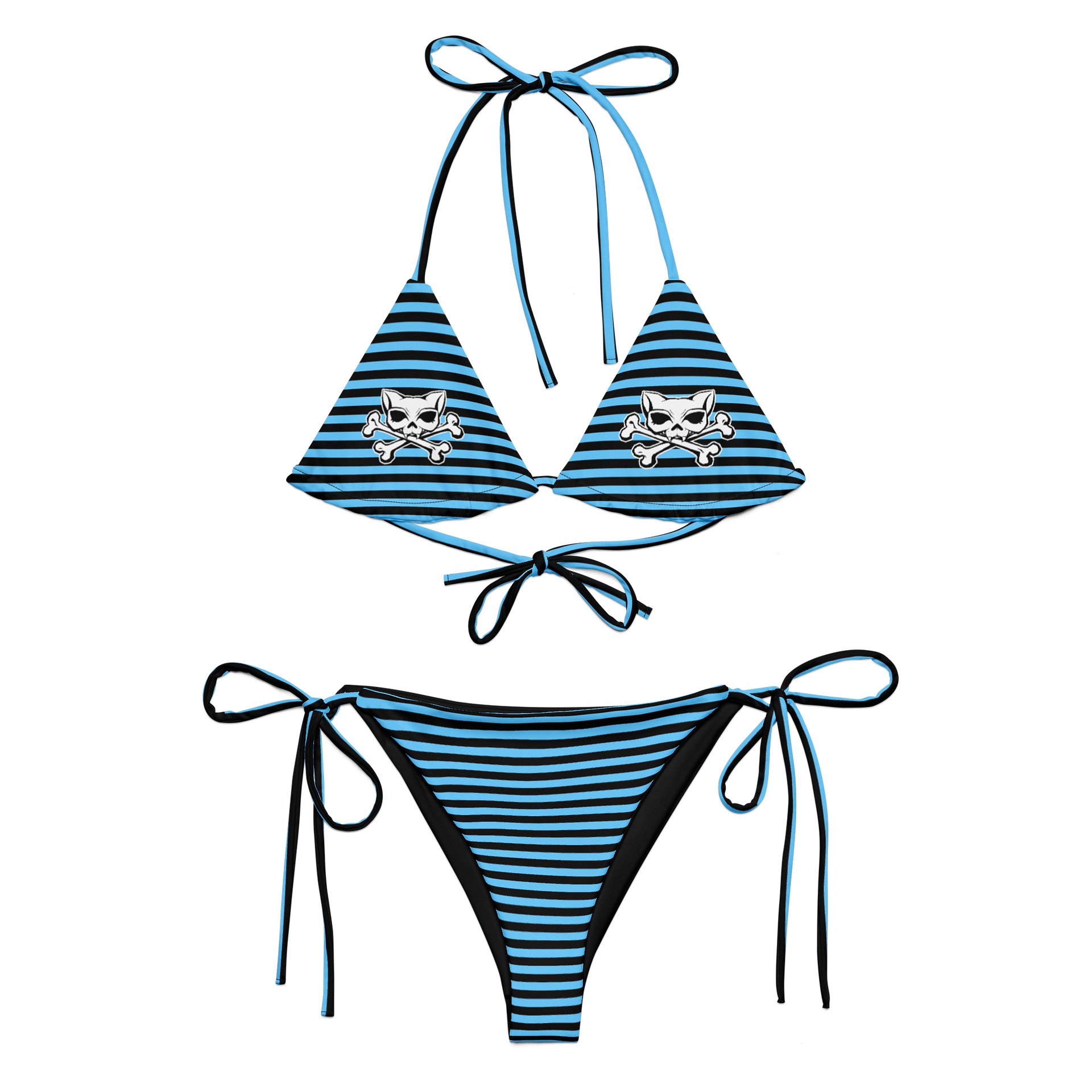 Blaque and Blue Kat Skull Bikini product image (1)