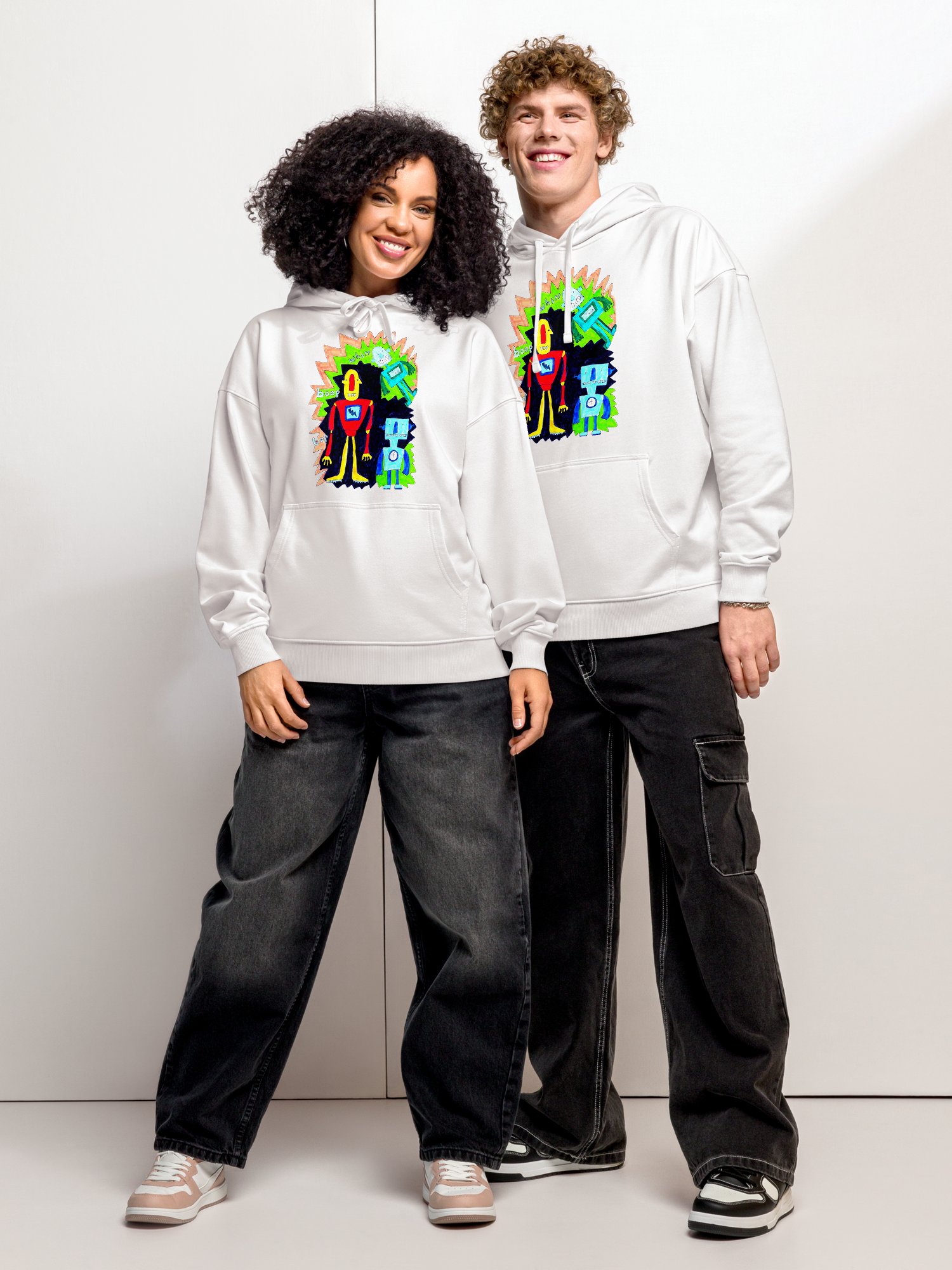 Whimsical Robot Trio Hoodie product image (2)
