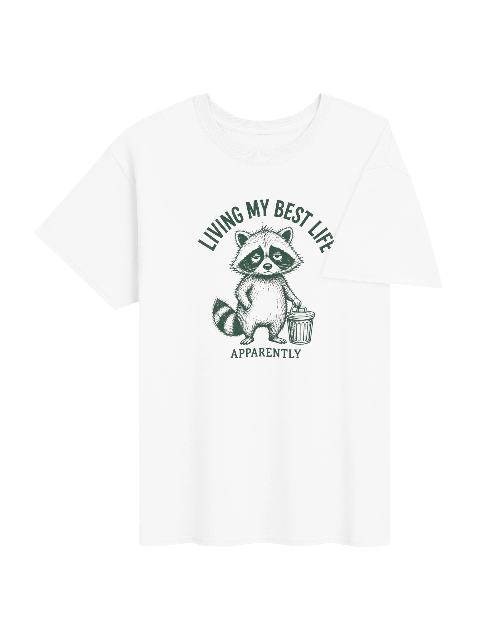 Living My Best Life Apparently Shirt, Funny Raccoon Tee, Sarcastic Animal Lover Gift, Vintage Humor T-Shirt product image (4)