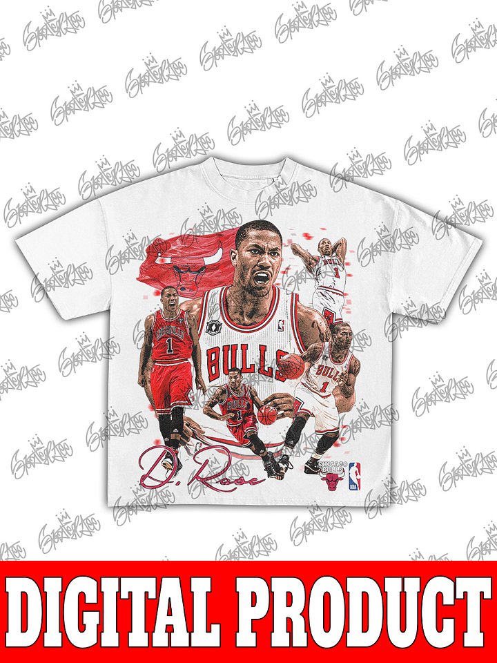 Derrick Rose Bulls Vintage 90s Bootleg Graphic Design product image (2)