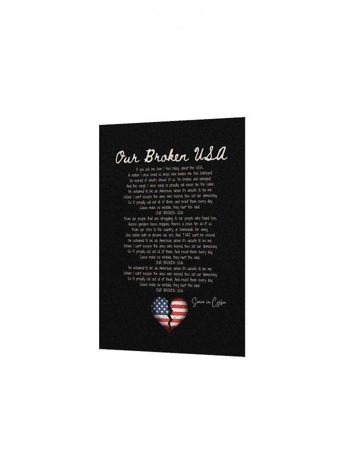 Our Broken USA Lyric Poster – Black Edition | Protest Song Art Print (Physical Product) product image (2)