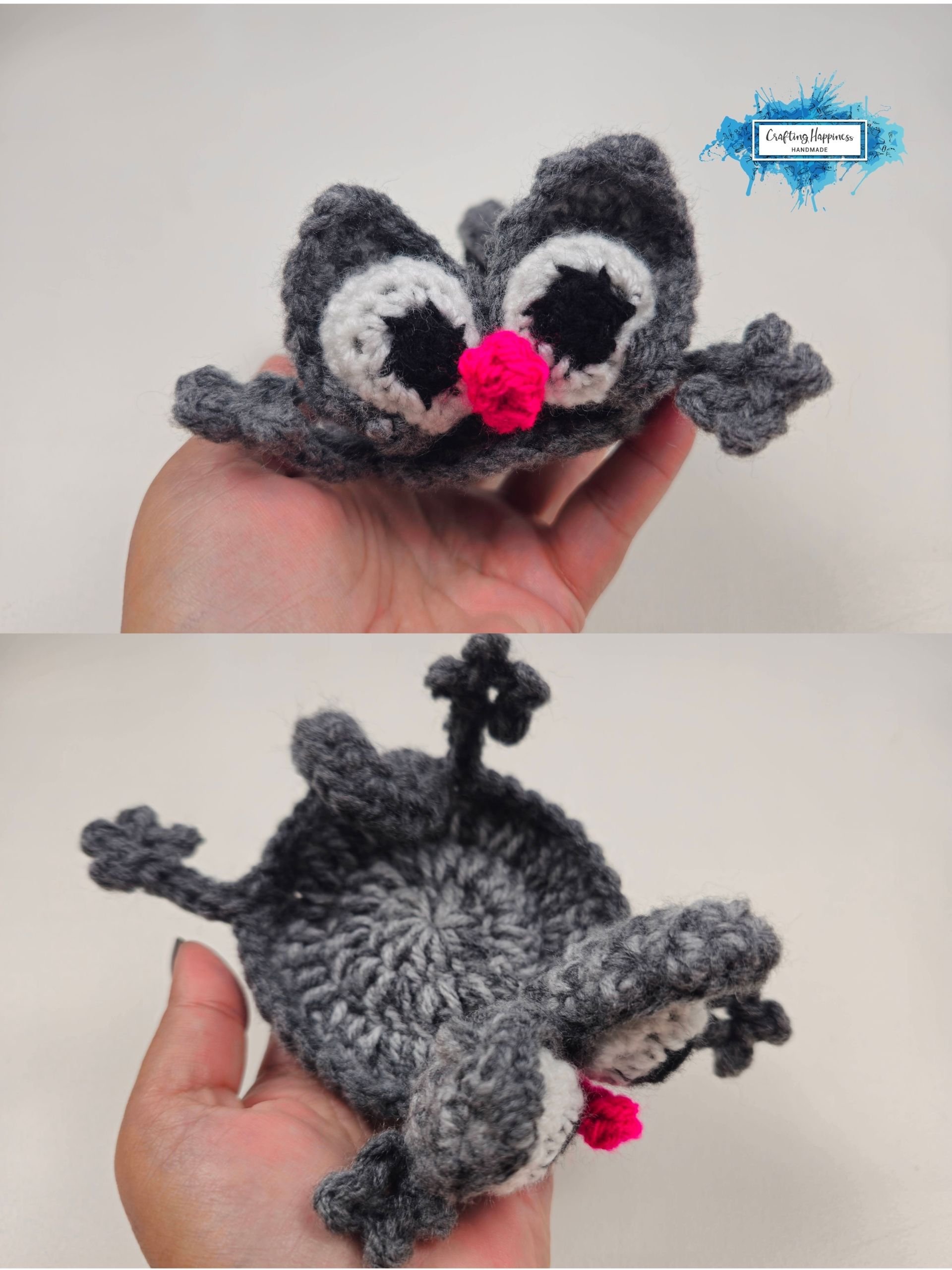 CROCHET PATTERN & VIDEO | Splat Cat Coaster | Funny Animal Mug Rug | Cute Feline Cup Mat | Funny Gift pdf product image (2)