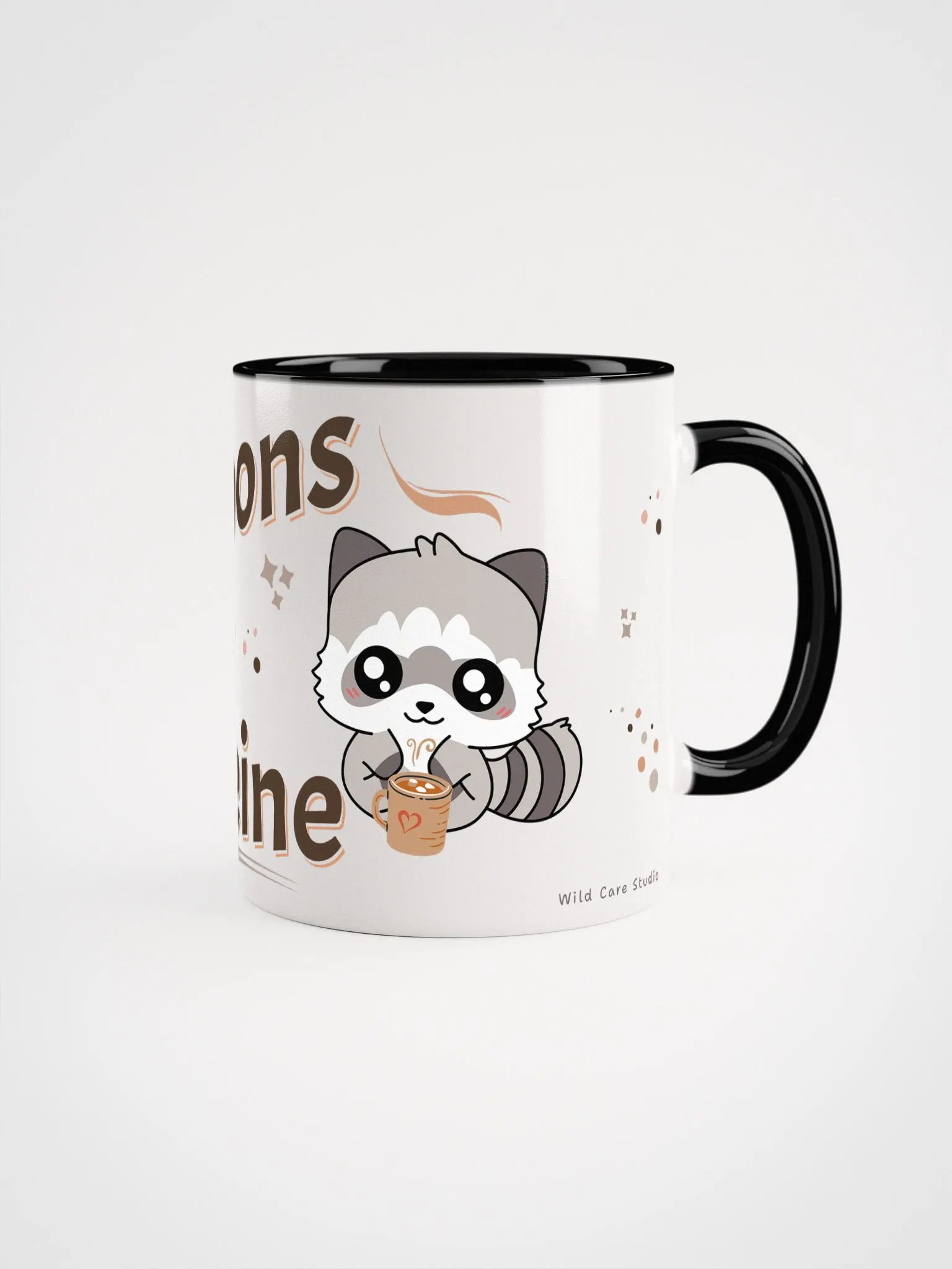 Kawaii Raccoon & Caffeine Ceramic Mug product image (1)