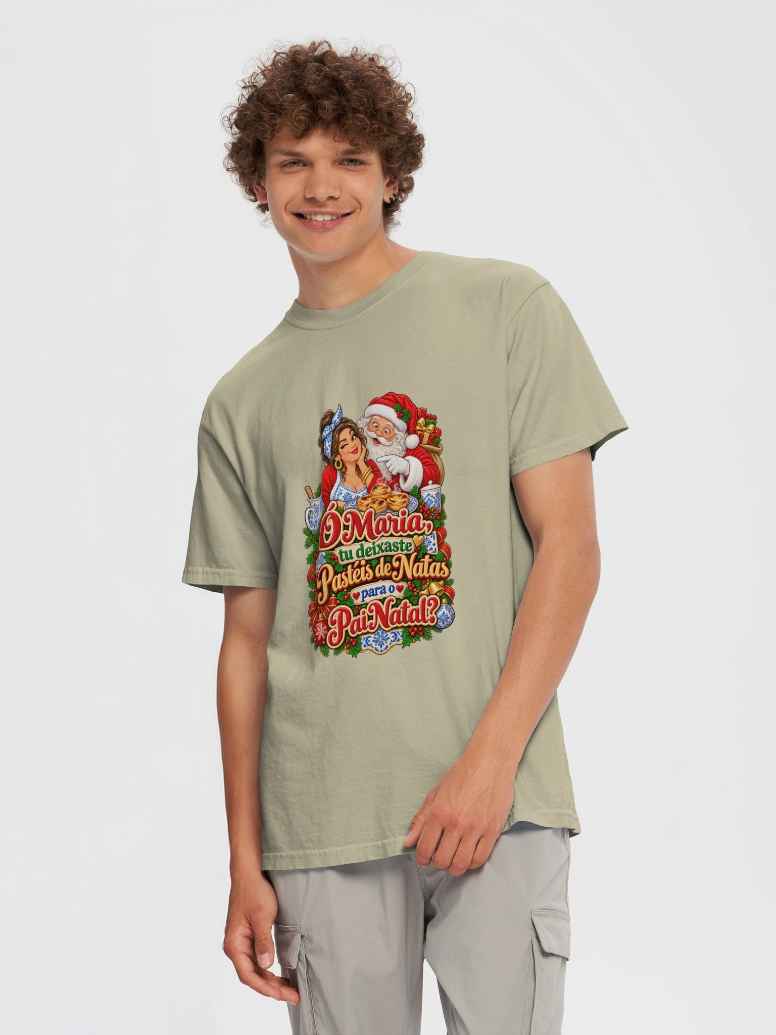 Ó Maria! Pastéis de Nata para o Pai Natal? – Funny Portuguese Christmas T-Shirt product image (5)