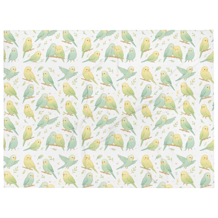 “Cuddle Budgies” Pastel Throw Blanket – Soft, Cozy & Adorably Feathered product image (1)