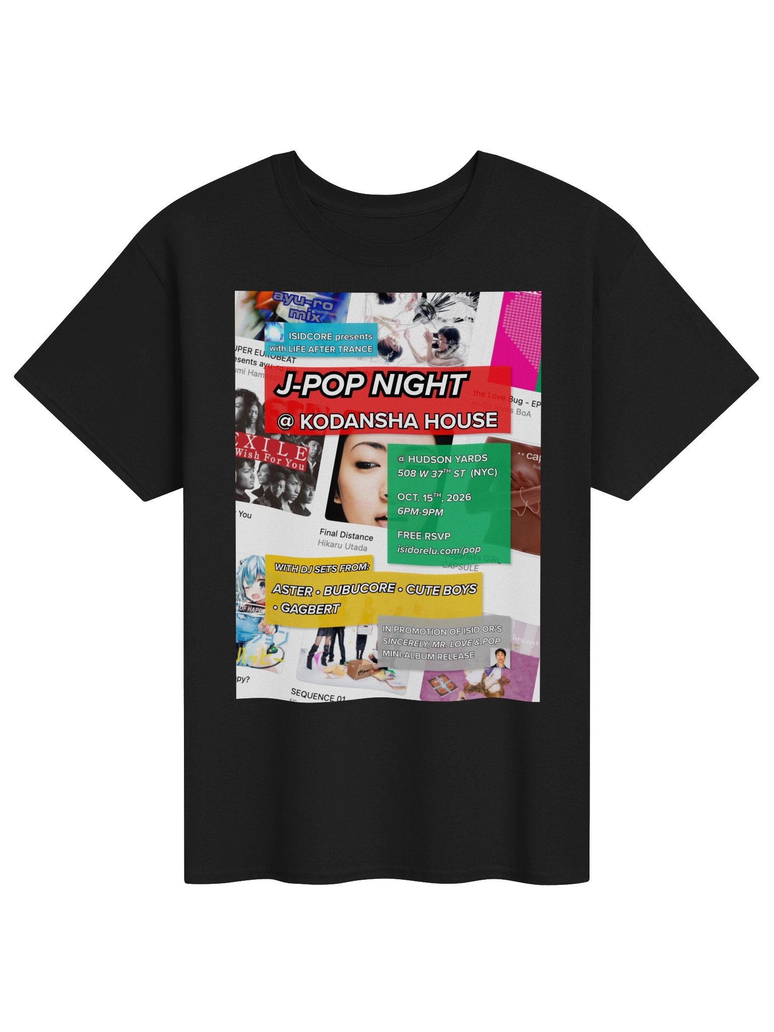 ISIDCORE: J-POP NIGHT @ KODANSHA HOUSE T-Shirt [Black] product image (1)