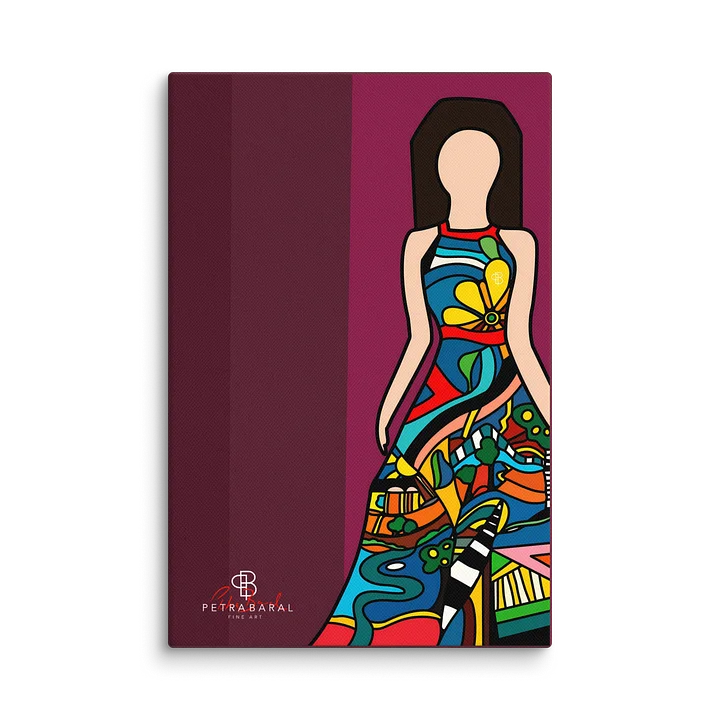 Woman In A Dress Stretched Canvas Print product image (1)