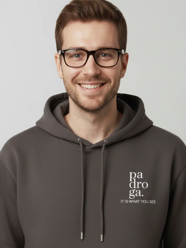 padroga. vintage black hoodie vertical logo product image (2)
