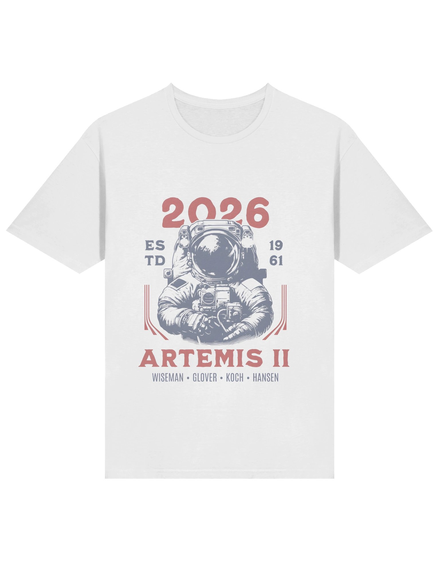 Artemis II 2026 Lunar Mission Crew Retro Graphic Shir product image (2)
