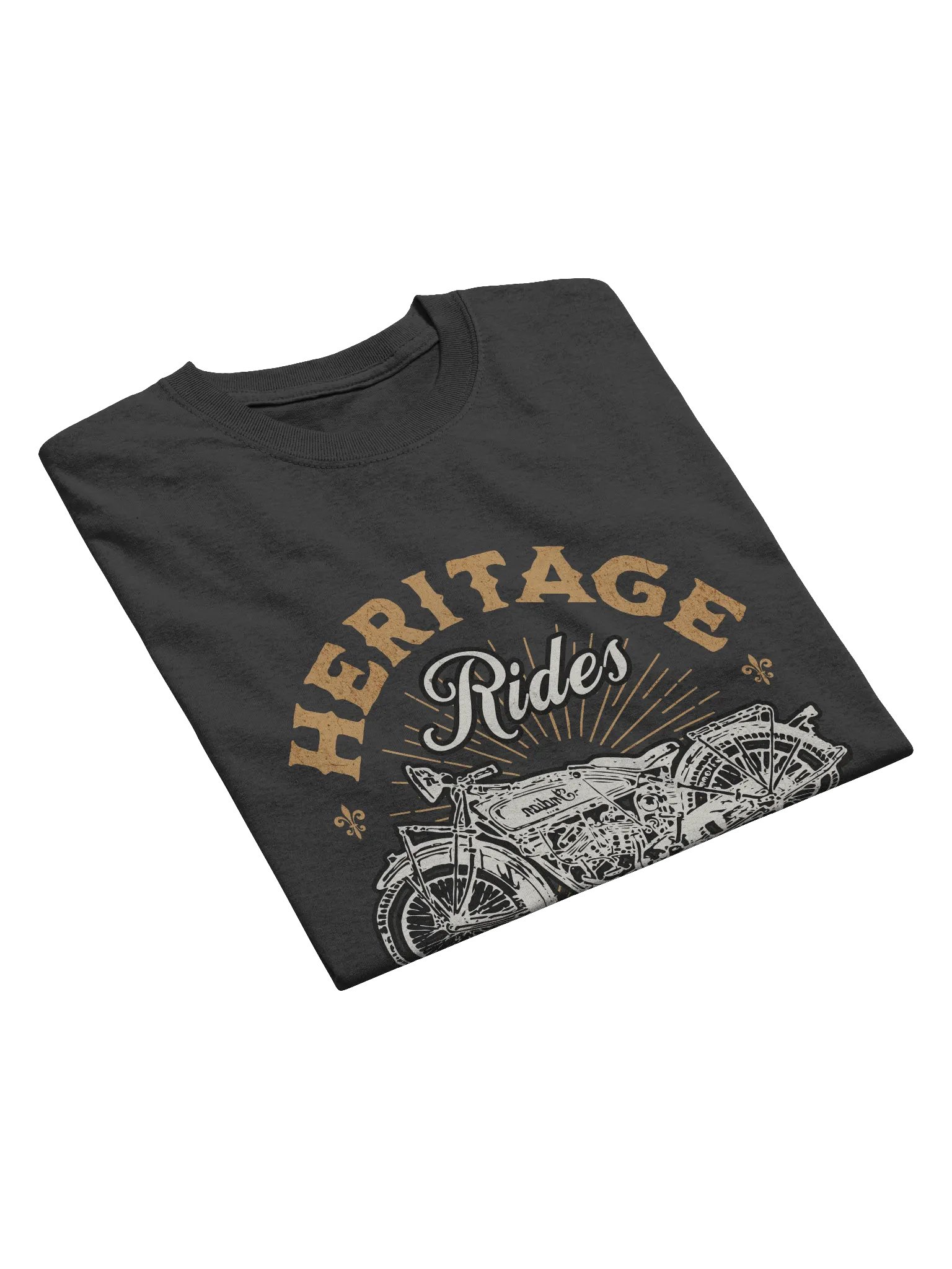 Heritage Rides T-Shirt | Vintage Motorcycle Biker Tee for Classic Riders product image (3)