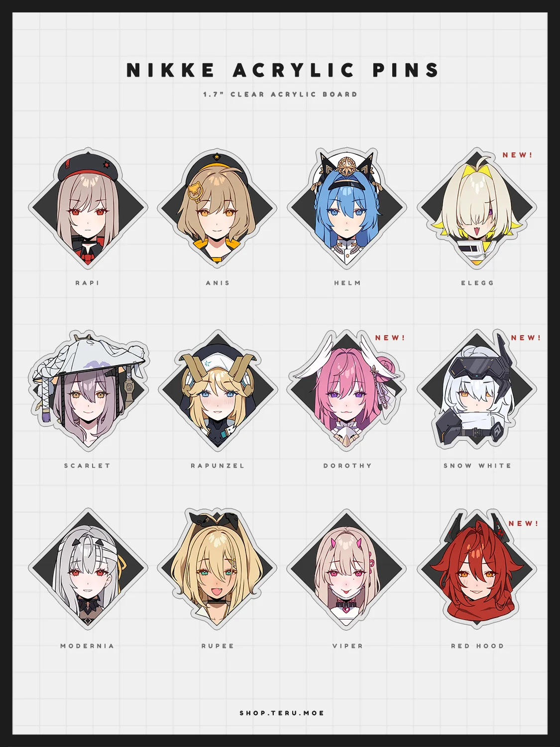 NIKKE Acrylic Pins product image (1)