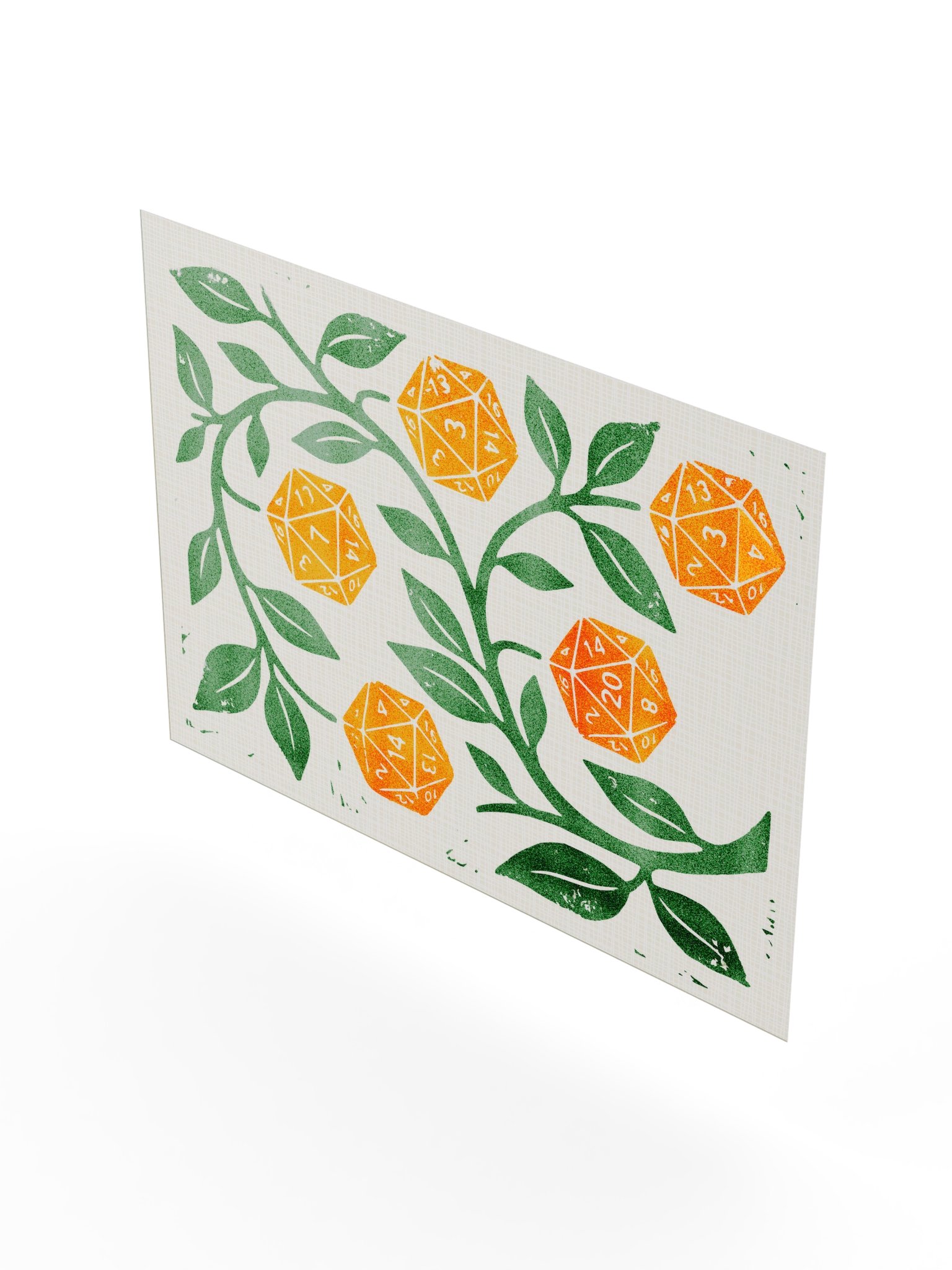 Oranges D20 Botanical Board Game Room Poster - UNFRAMED product image (16)