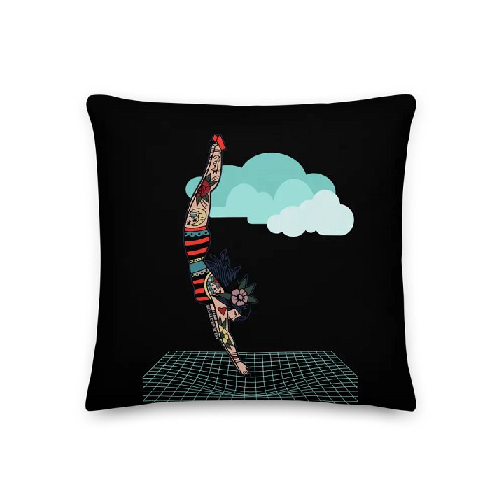 Sky Diving Lady Tattooed Pillow product image (2)