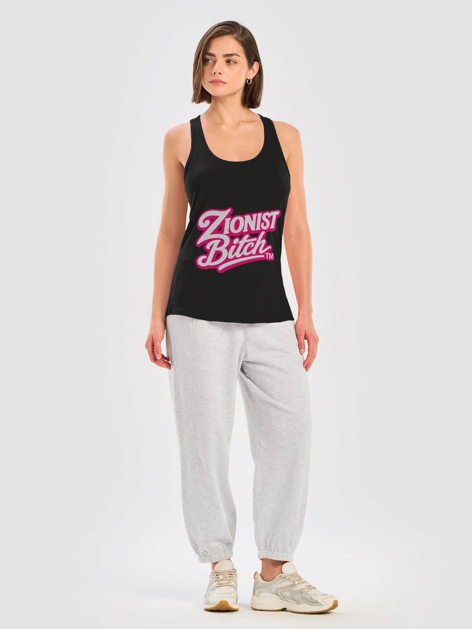 Zionist Bitch Script Tank (Black) product image (5)