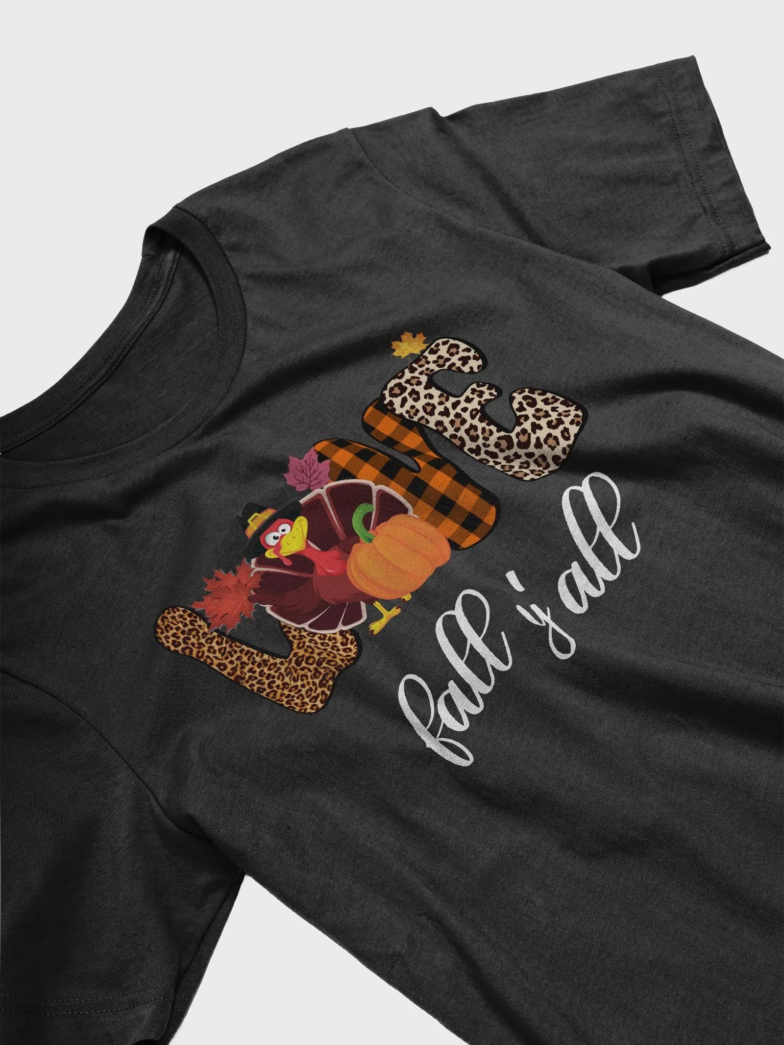 Love Fall Y'all Turkey Pumpkin Unisex T-Shirt product image (4)