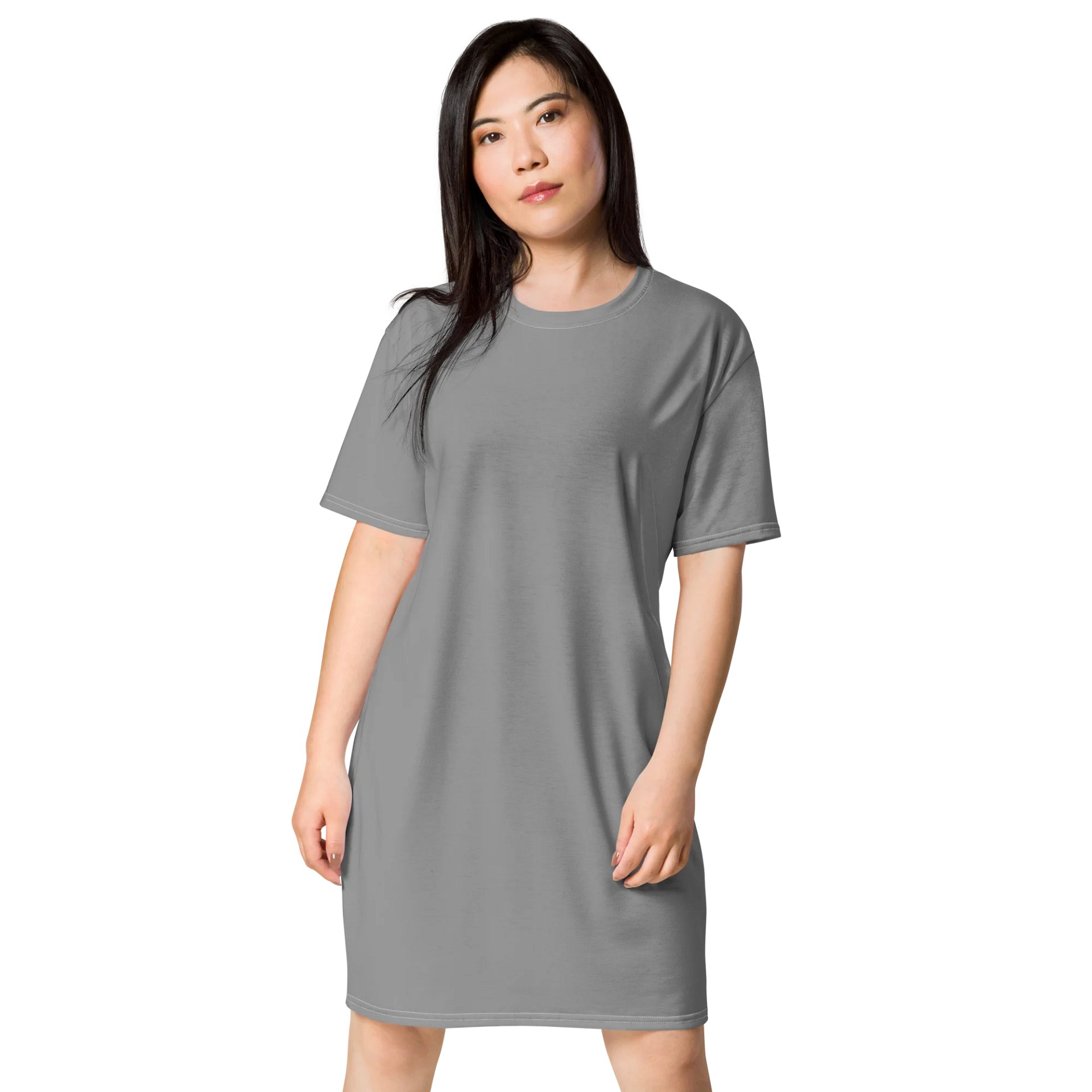 Noble Grey Oversized T-Shirt Dress | Stretchy Fabric | Casual or Formal Style | Sizes 2XS-6XL | Exclusive Design product image (1)