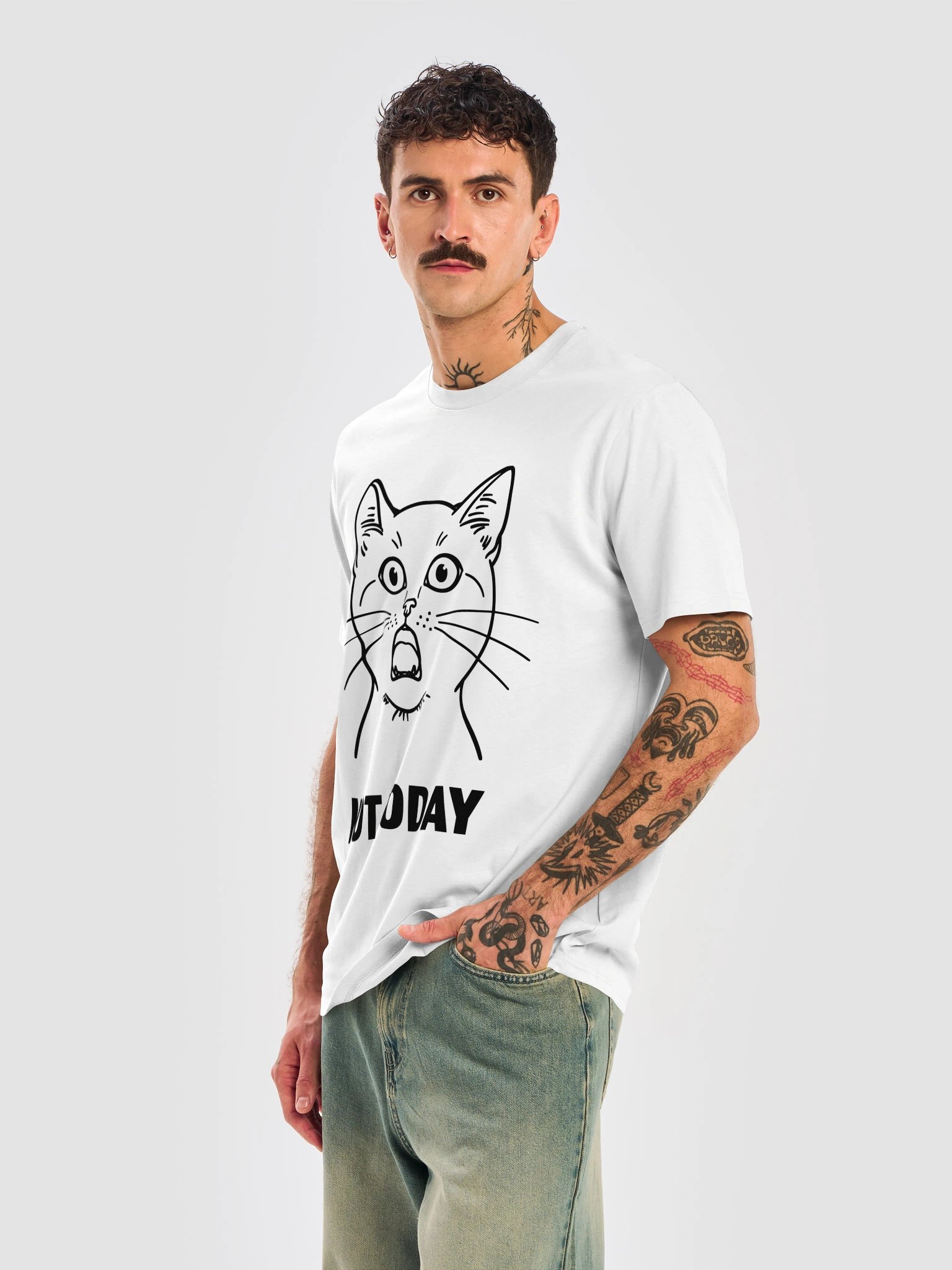 Black Cat Not Today – Light Colors | Stanley/Stella Unisex Organic T-Shirt product image (2)