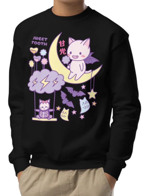 Kawaii Bat Cat - Unisex Youth Sweatshirt product image (6)