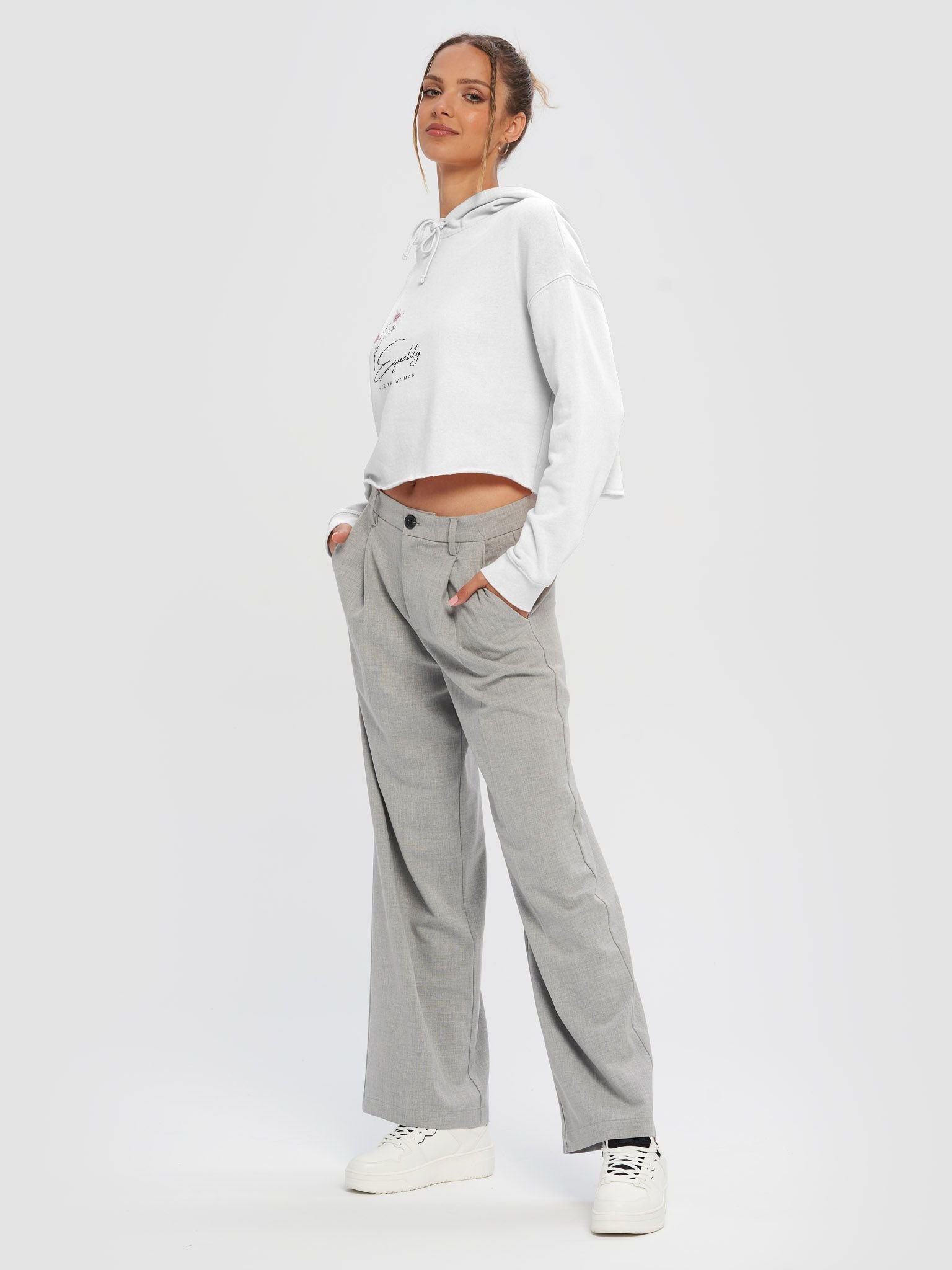 Women’s Lightweight Cropped Hoodie WHFB0140 product image (3)