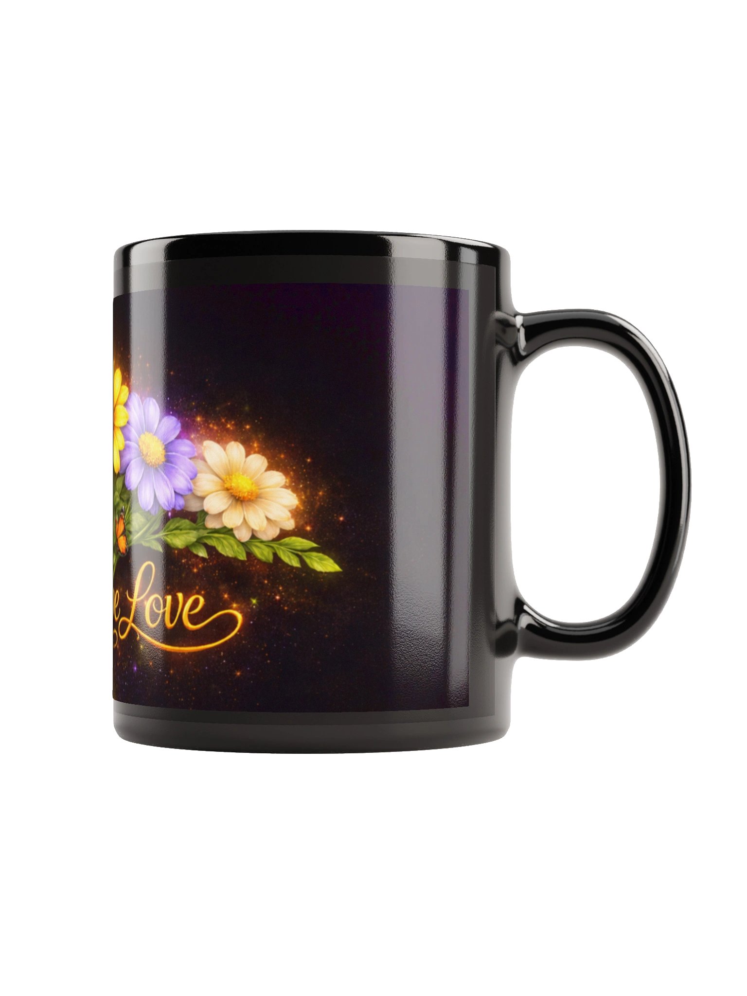 Glowing Garden Faith Black Glossy Mug product image (4)
