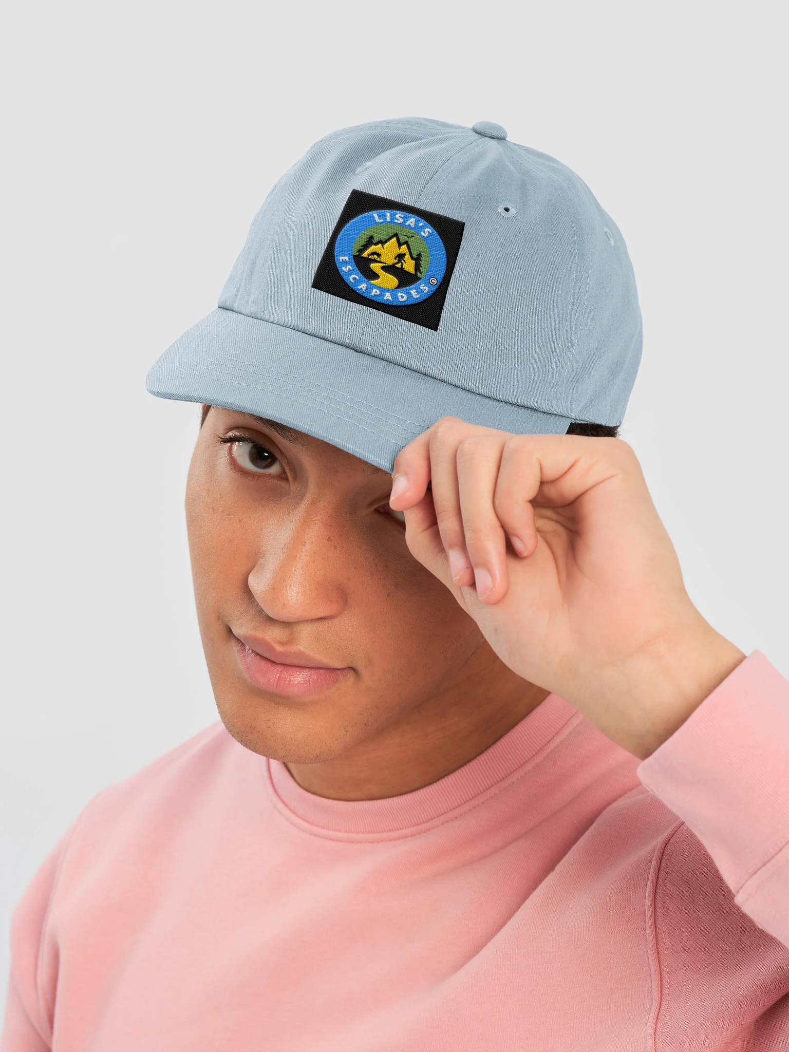 Lisa’s Escapades Light Blue Logo Bigfoot Dad Hat product image (1)