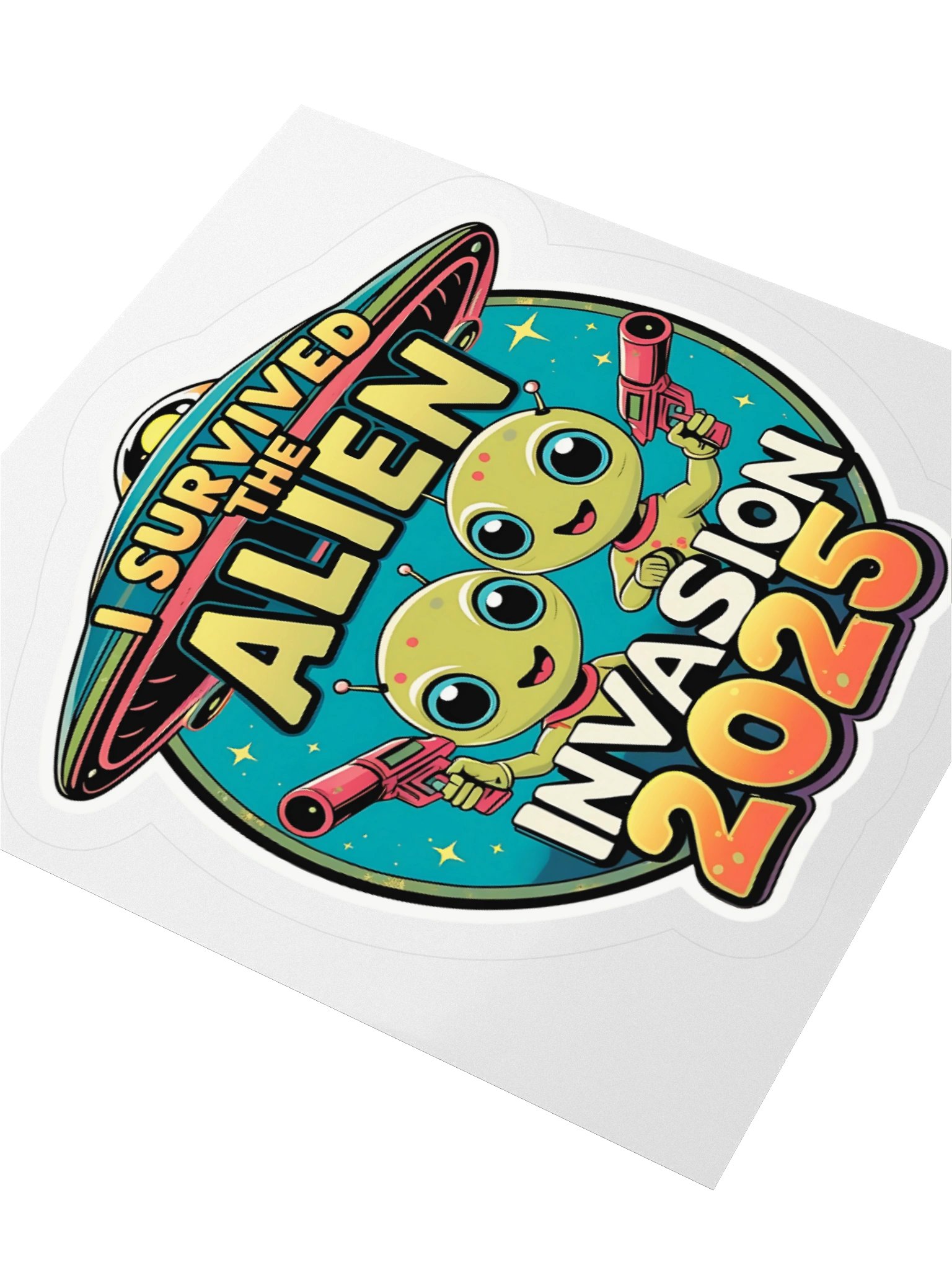 I Survived the Alien Invasion 2025 Sticker product image (8)
