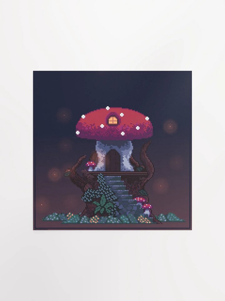 Mushroom House Pixel Art Print product image (1)