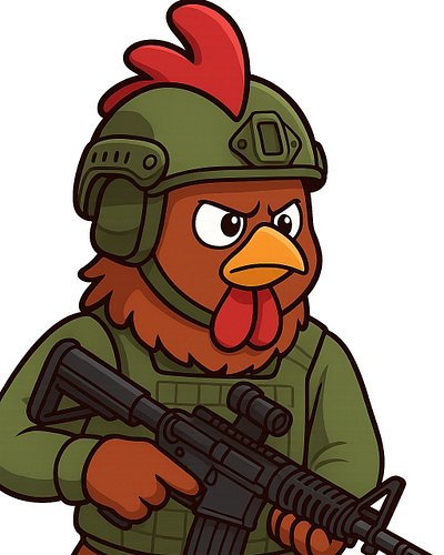 TacChicken.

TosTrooper Mascot.

Fun Fact... he's a cockerel.

https://www.twitch.tv/thetosbo

#pngtube #streamer #veterans #...