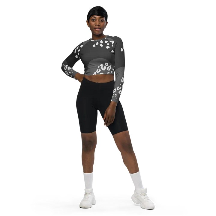 Grey Dynamic Animal Print Crop Top product image (1)