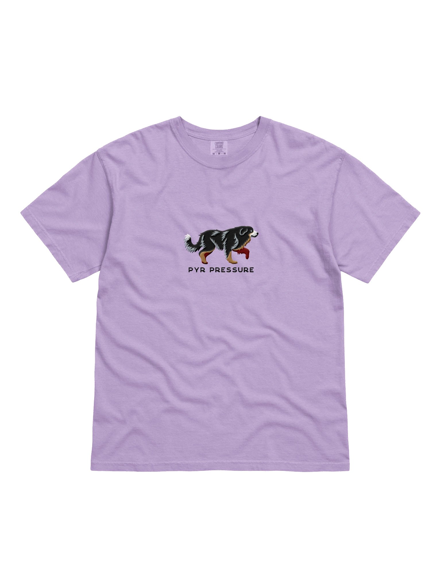Pyr Pressure T-Shirt(Embroidered) of a Great Pyrenees(Black & Tan) product image (4)