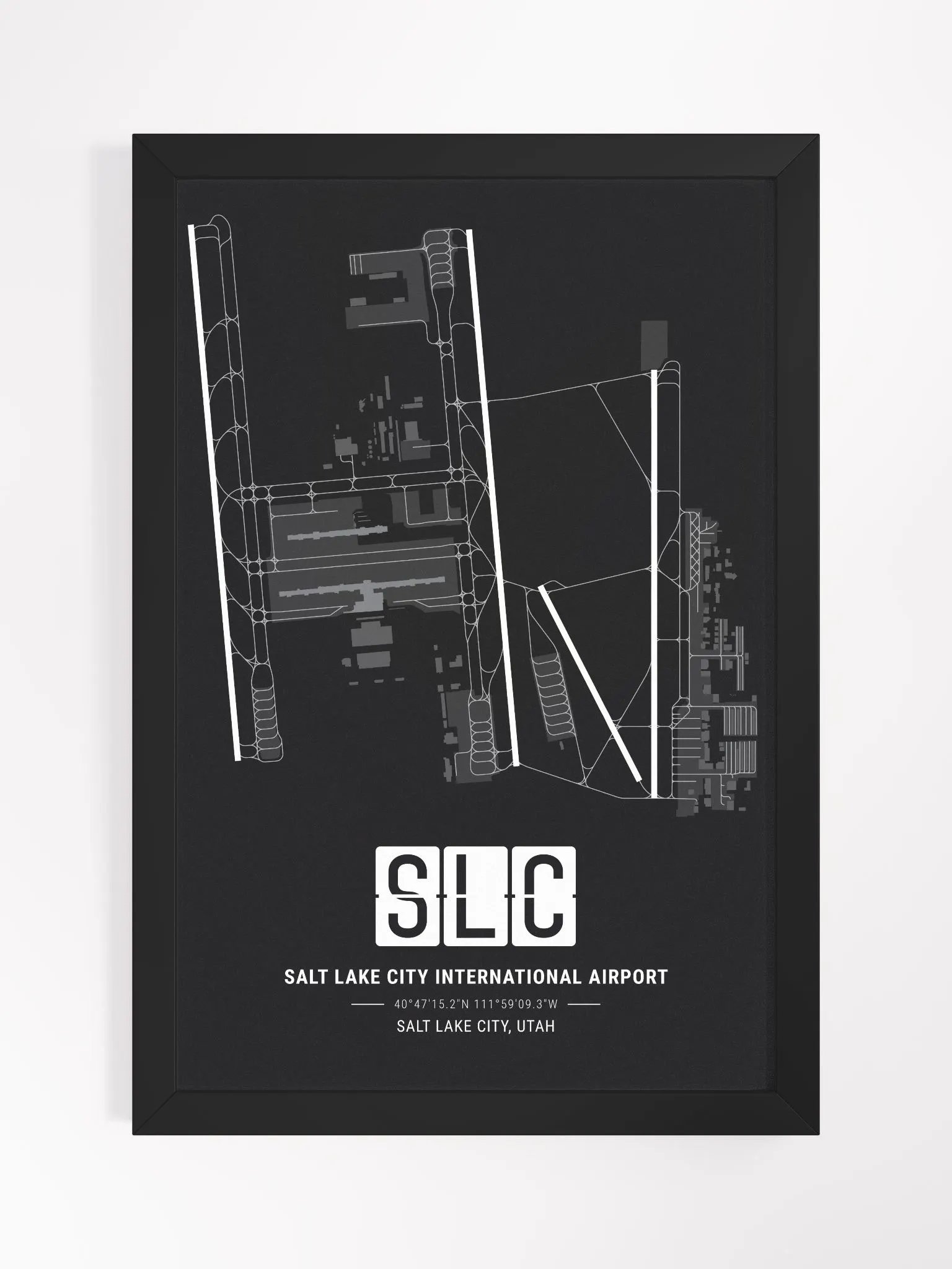 Framed Airport SLC Premium Map On Matt Paper product image (1)